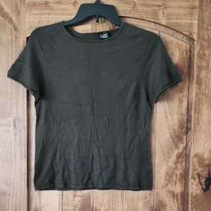 Eileen Fisher Fitted Green T-Shirt Blouse